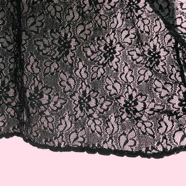 BLACK FLORAL LACE TANK (M)