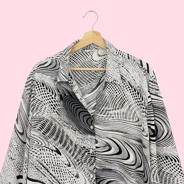 PSYCHEDELIC PRINT OVERSIZED BLOUSE (XXL)