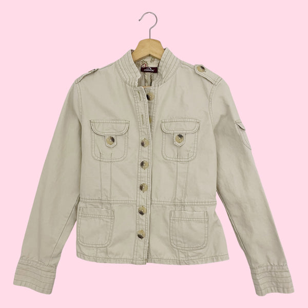 Y2K TAN CANVAS JACKET (S)