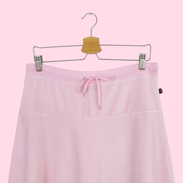 PINK VELOUR MIDI SKIRT (XL)
