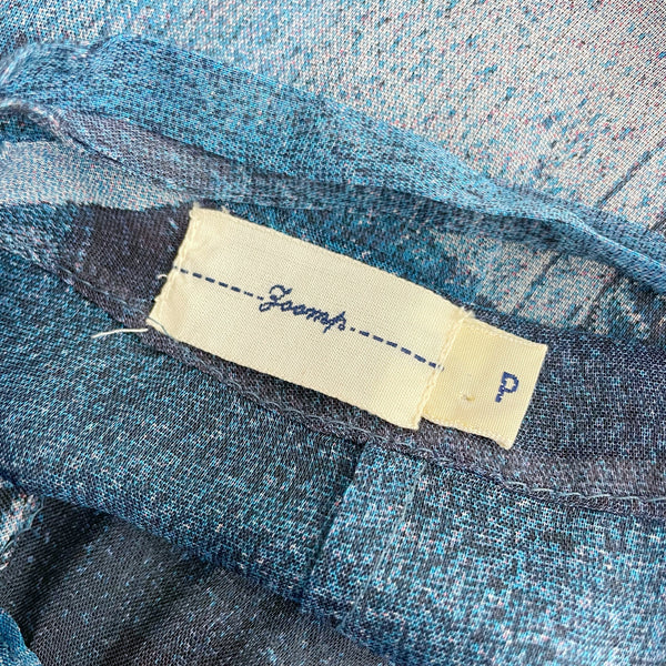 Denim Print Sheer Wrap Skirt (S)