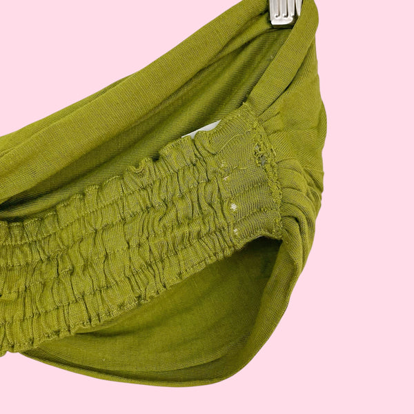 OLIVE GREEN TWIST BANDEAU TOP (L)