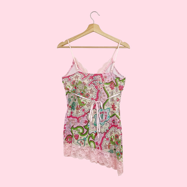 FLORAL MESH ASYMMETRICAL TUNIC (M/L)