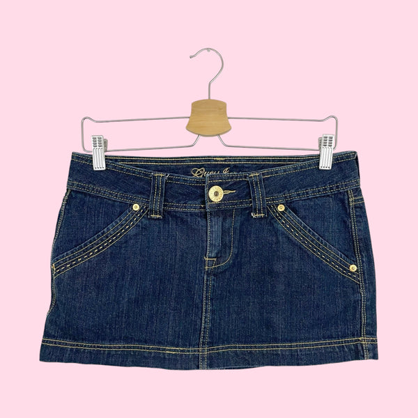 Y2K GUESS DENIM LOW RISE MINI SKIRT (28)