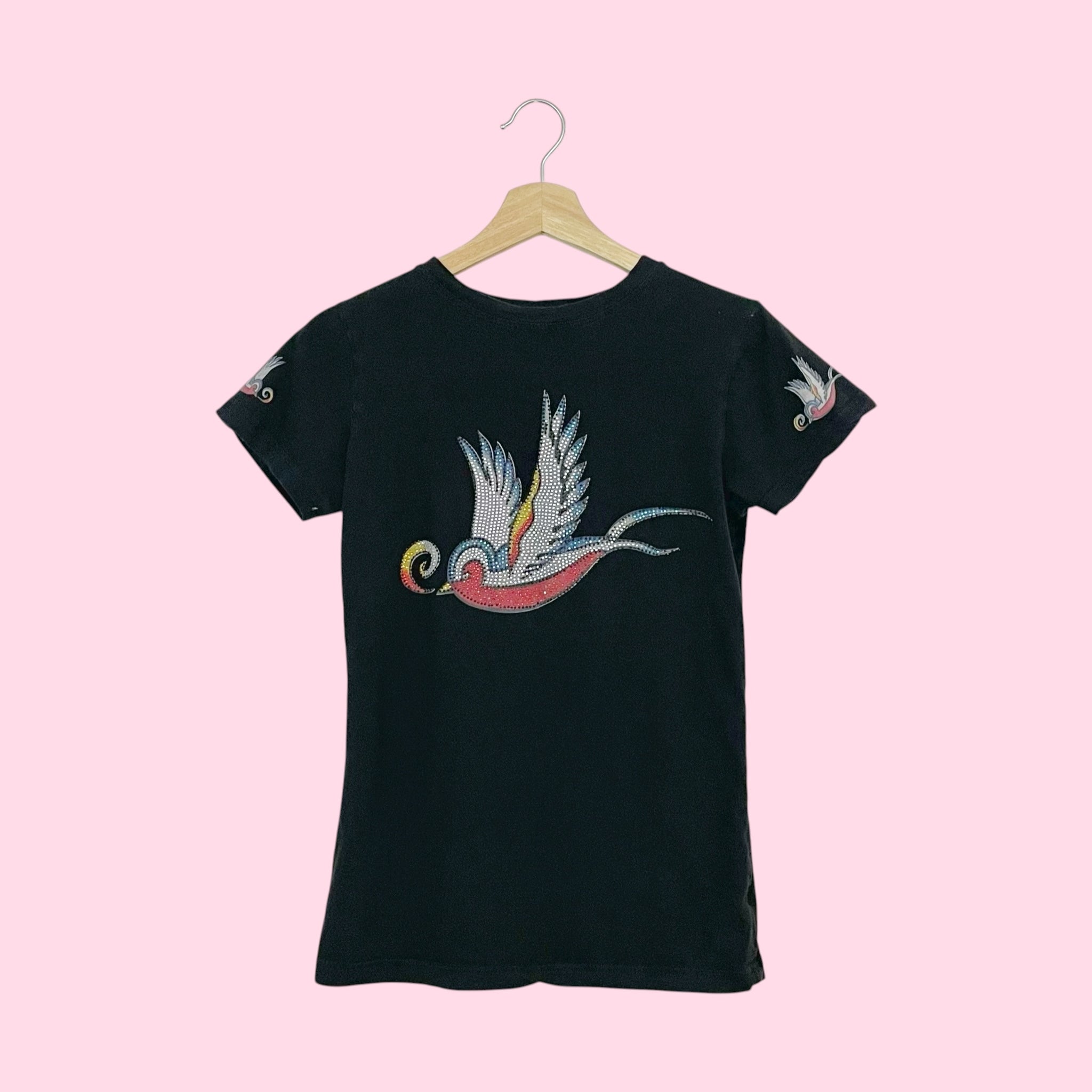 LA CULTURE RHINESTONE SWALLOW T SHIRT (M)