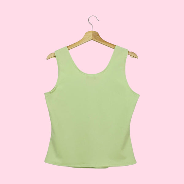 LIME GREEN LACE UP TANK (XL)