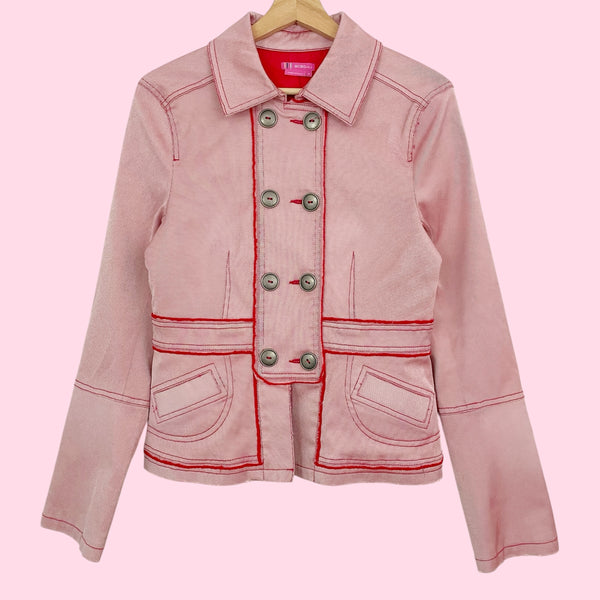 BCBG METALLIC RED EXPOSED SEAM BLAZER (6)