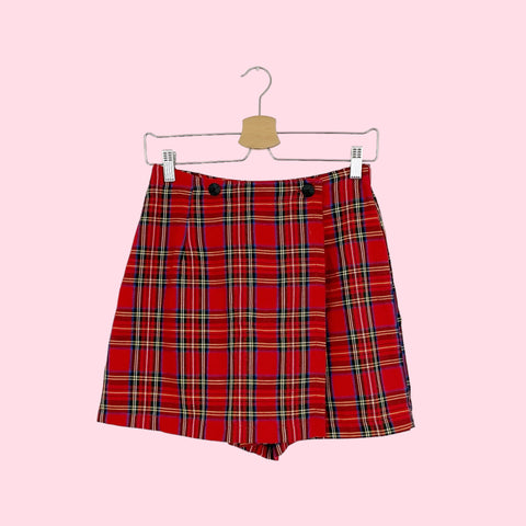 RED PLAID MINI SKORT (26)