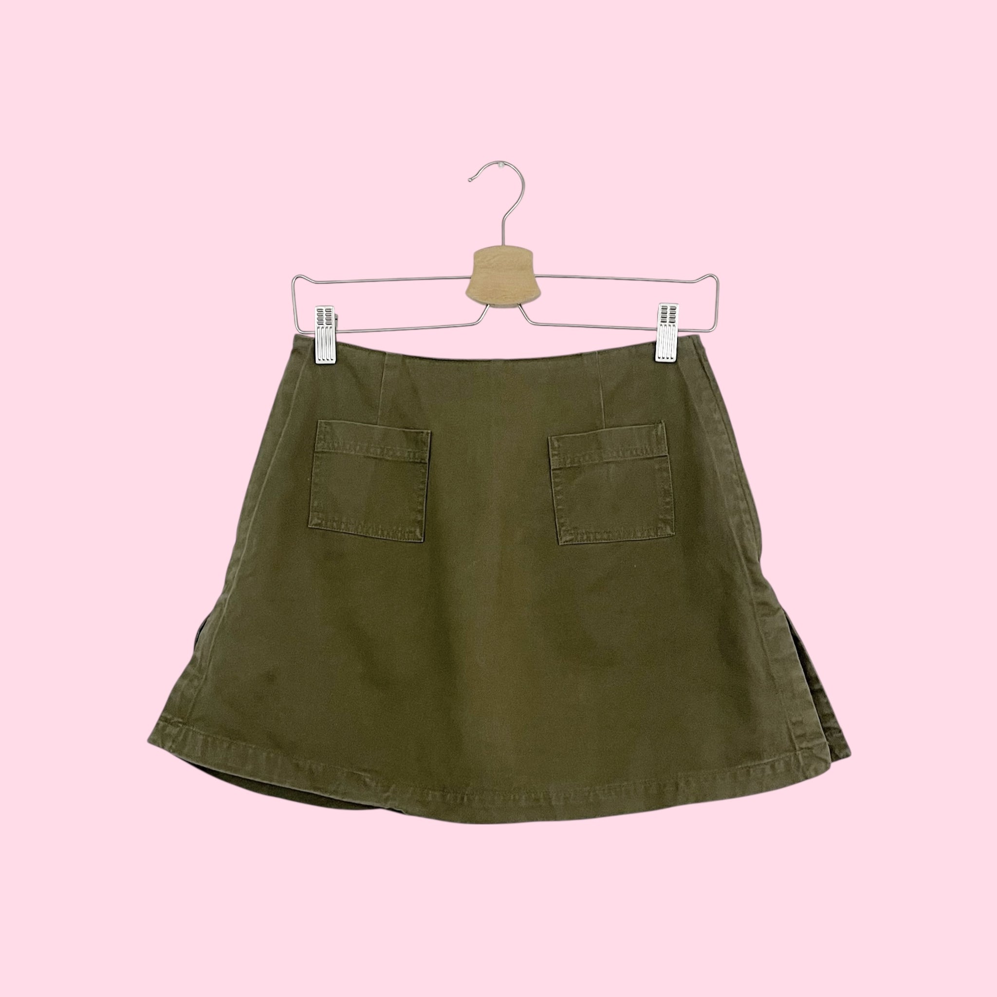 OLIVE GREEN COTTON MINI SKORT (26)