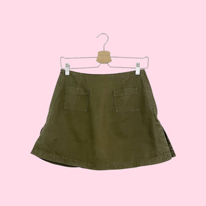OLIVE GREEN COTTON MINI SKORT (26)