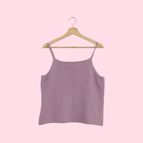 DUSTY LAVENDER ANGORA TANK TOP (L/XL)