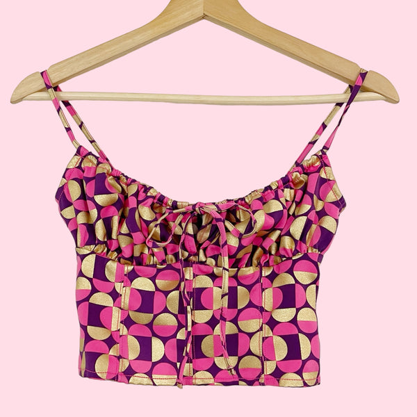 GEOMETRIC MILKMAID CROP TOP (XS/S)