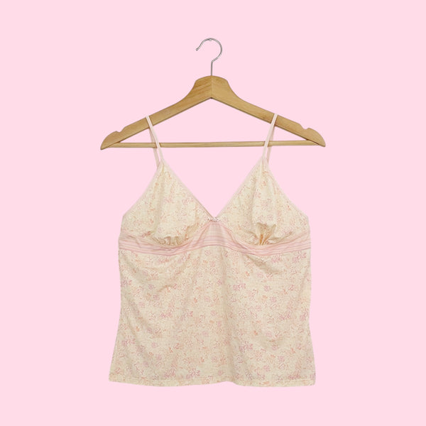 PASTEL YELLOW FLORAL PRINT CAMI (L)