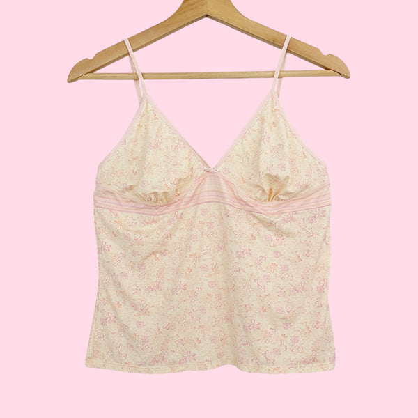 PASTEL YELLOW FLORAL PRINT CAMI (L)