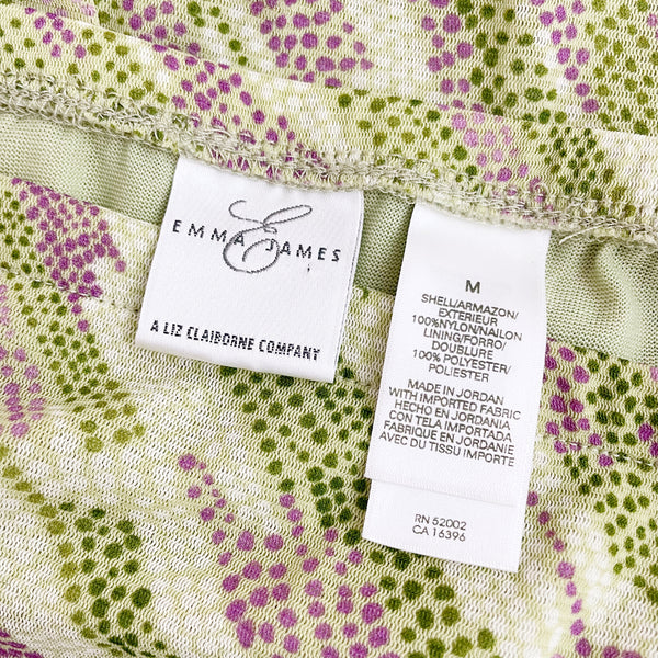 GREEN DOT MESH MIDI SKIRT (M)