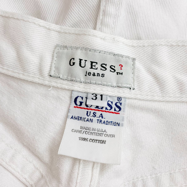 GUESS WHITE DENIM SHORTS (31)