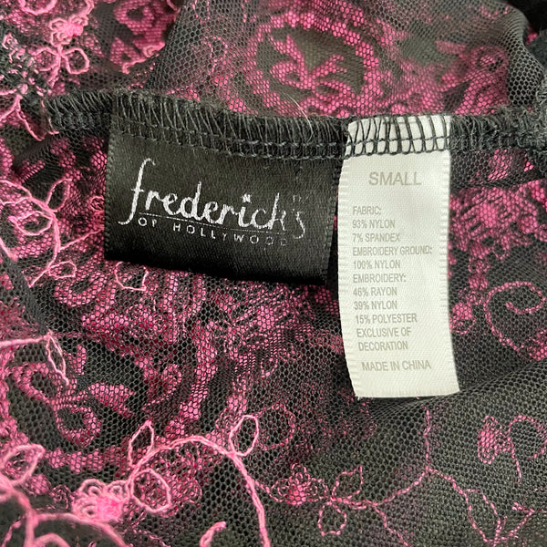 FREDERICK'S EMBROIDERED MESH TOP (S)
