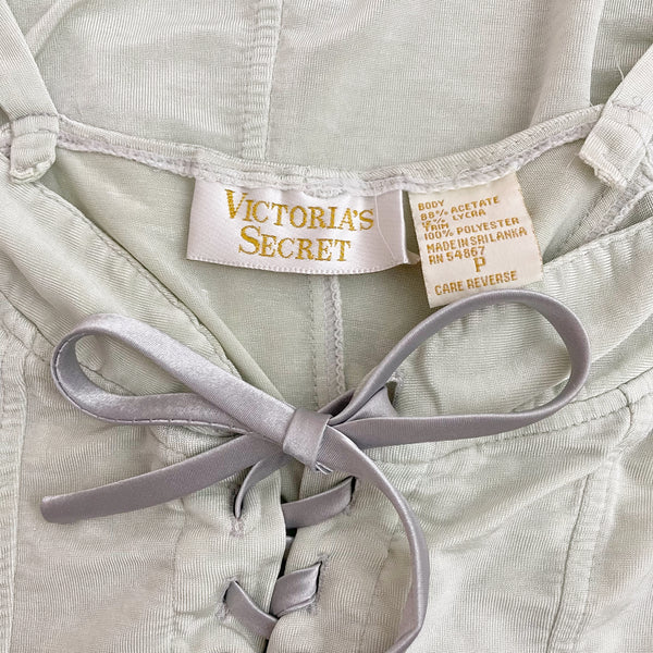 VICTORIA'S SECRET LACE UP SLIP DRESS (XS)