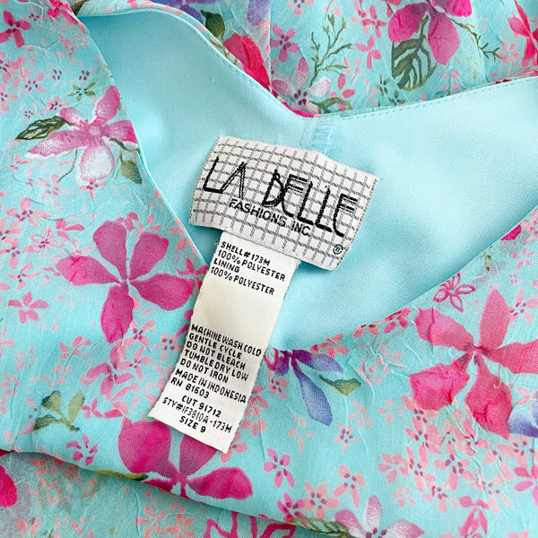 AQUA FLORAL MIDI DRESS (M)