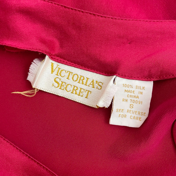 VICTORIA'S SECRET RED SILK BODYSUIT (S)