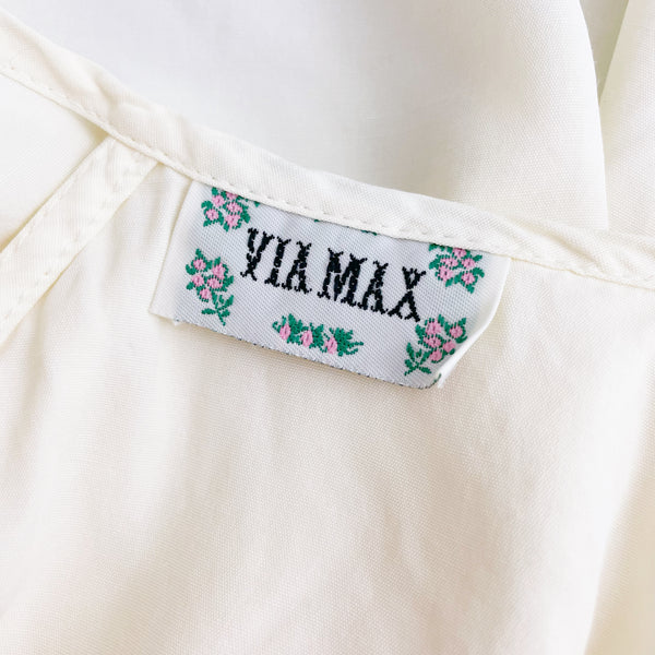 CREAM RUFFLE CROP TOP (S)