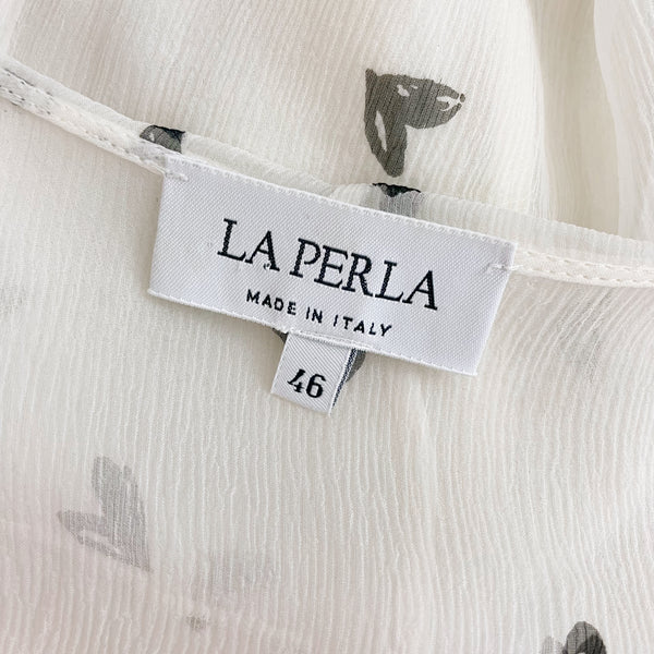 LA PERLA HEART PRINT SILK TANK (L)