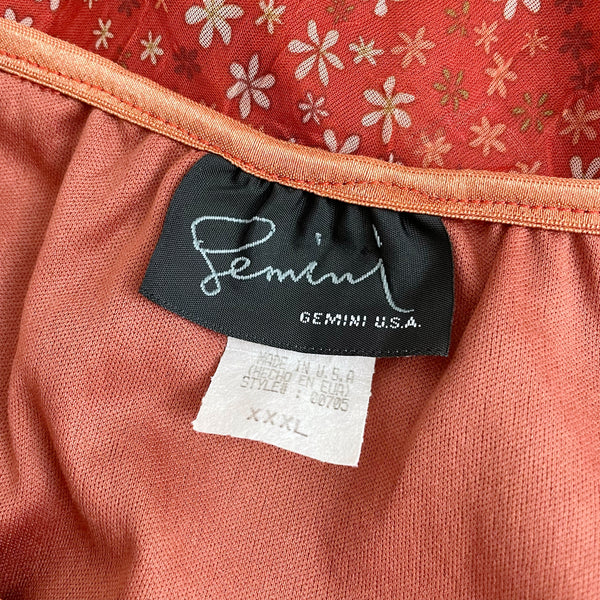 RUST FLORAL MIDI SKIRT (XL/XXL)