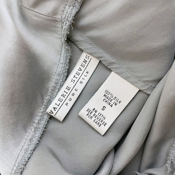 GRAY SILK SLIP DRESS (S/M)