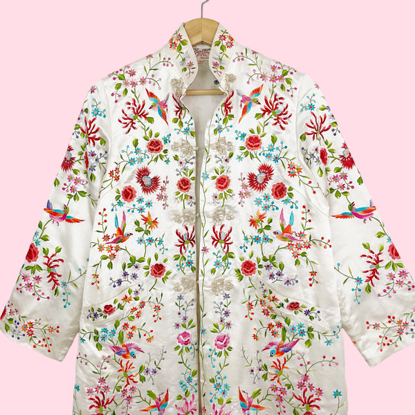 EMBROIDERED SILK JACKET (S/M)