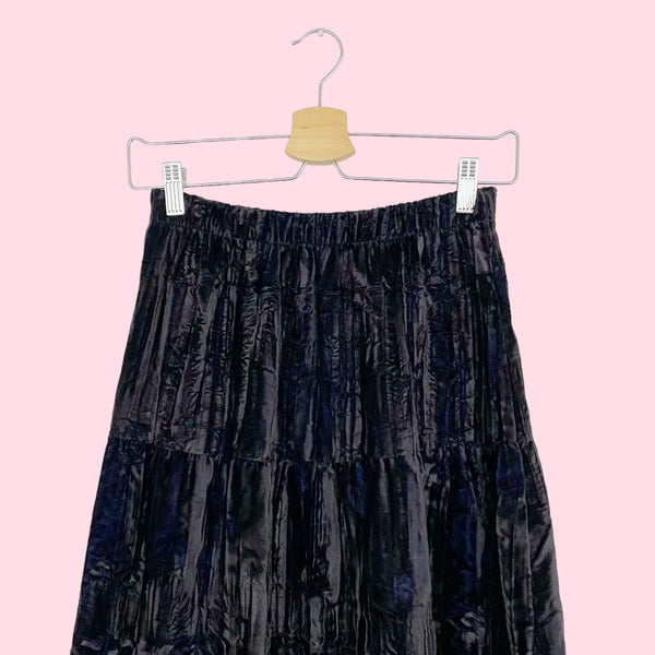 CP SHADES CRUSHED VELVET MAXI SKIRT (S)
