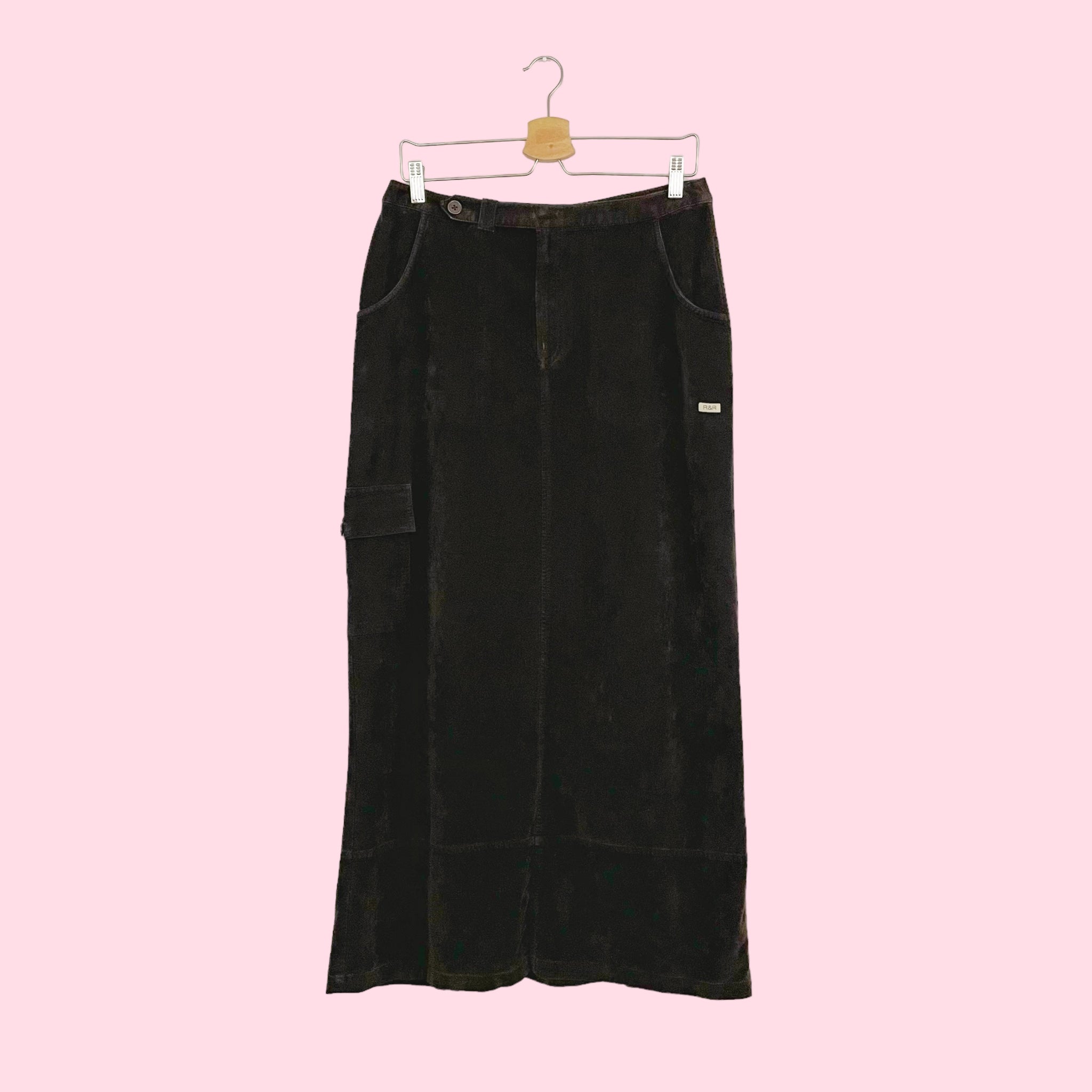 BROWN VELVETY MAXI SKIRT (10)