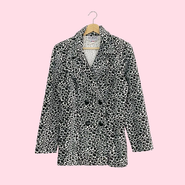 ANIMAL PRINT FUZZY JACKET (S)