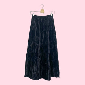 CP SHADES CRUSHED VELVET MAXI SKIRT (S)