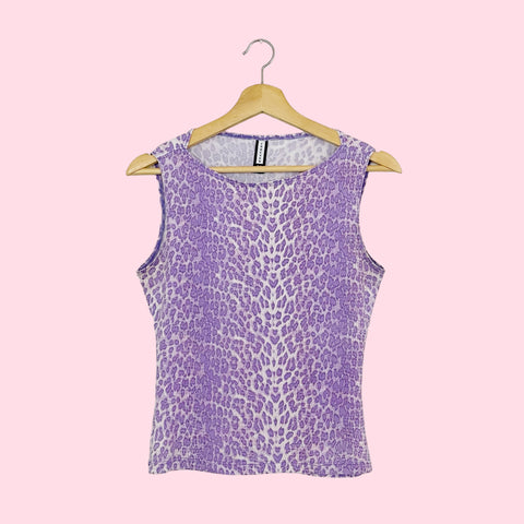 LAVENDER LEOPARD TANK TOP (M)