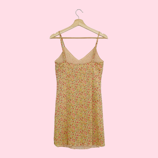 FLORAL MESH MINI DRESS (M)