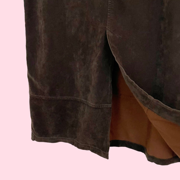 BROWN VELVETY MAXI SKIRT (10)