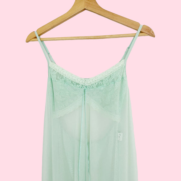 MINT MESH OPEN FRONT DRESS (M)