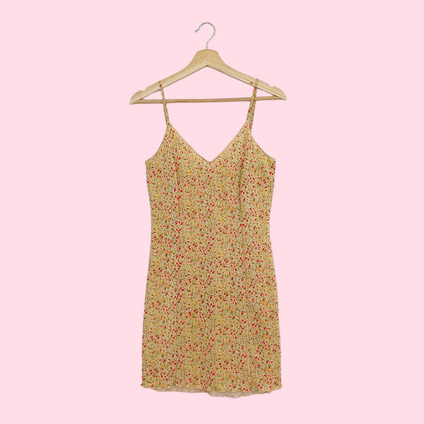 FLORAL MESH MINI DRESS (M)