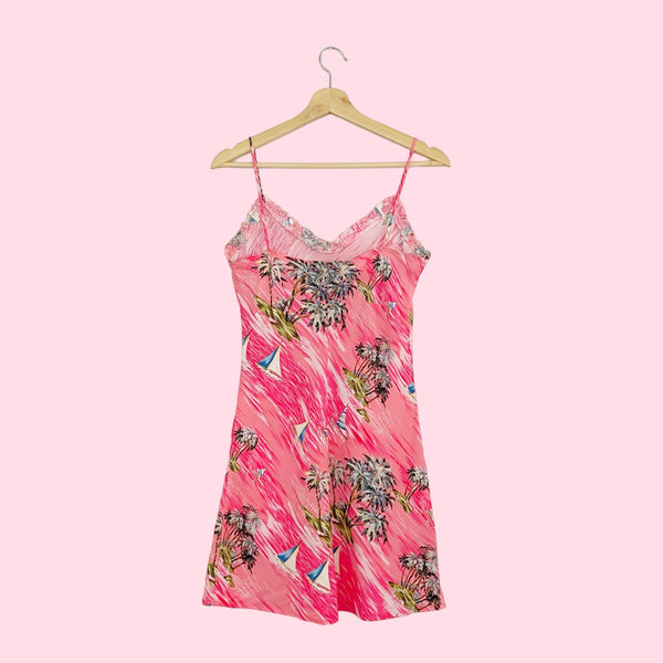 TROPICAL PRINT MINI DRESS (S)