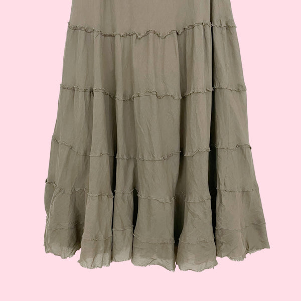 TIERED COTTON MAXI SKIRT (XS/S)