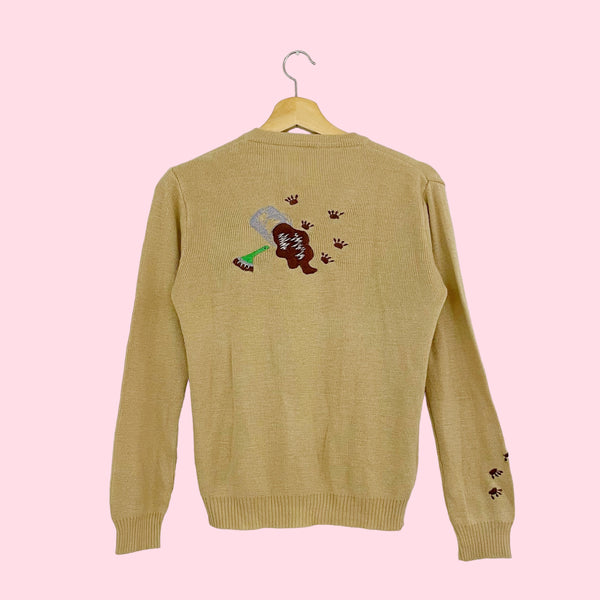 EMBROIDERED DOG SWEATER (M)