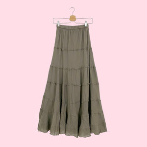 TIERED COTTON MAXI SKIRT (XS/S)