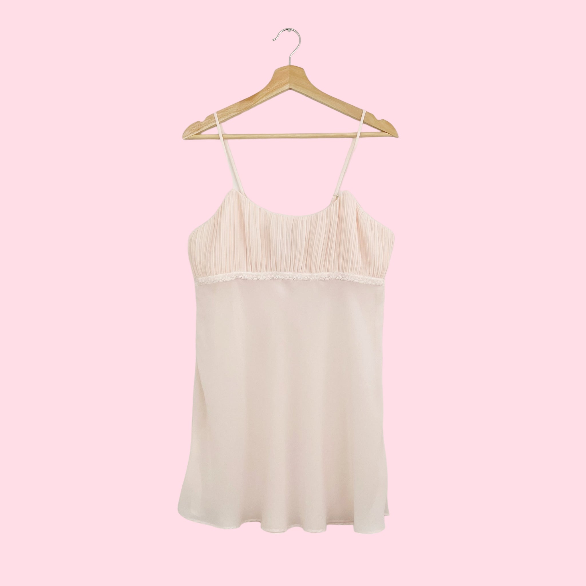 LIGHT PINK PLEATED BABYDOLL (L)
