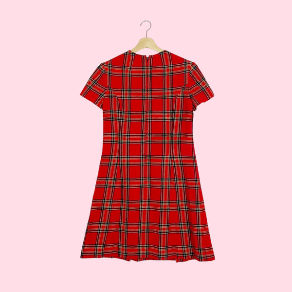 PENDLETON RED PLAID DRESS (M)