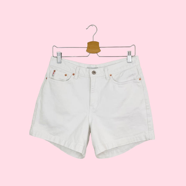 GUESS WHITE DENIM SHORTS (31)