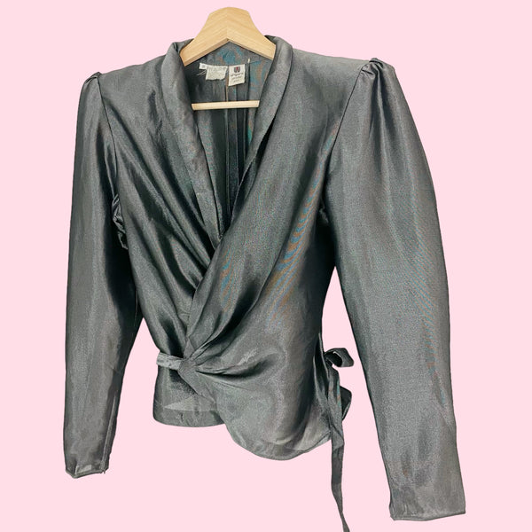 UNGARO METALLIC WRAP TOP (6)