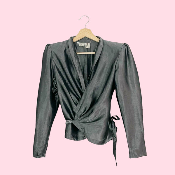 UNGARO METALLIC WRAP TOP (6)