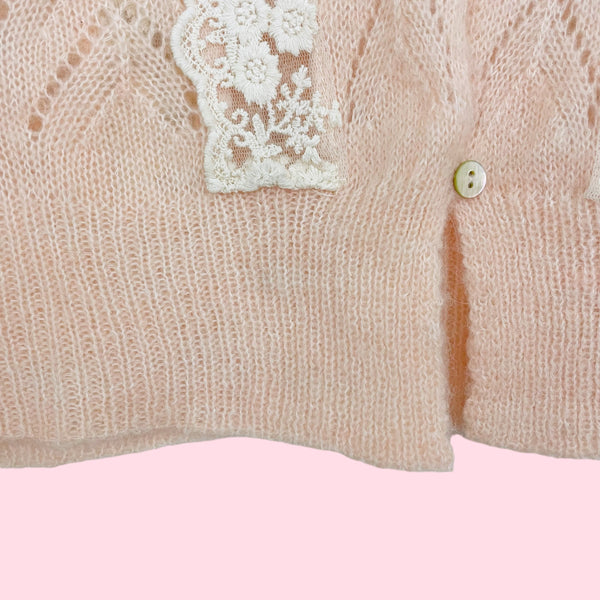 ZARA LACE POINTELLE KNIT CARDIGAN (S)