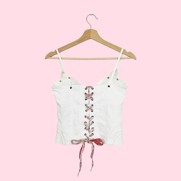 GUESS WHITE DENIM BUSTIER (S)