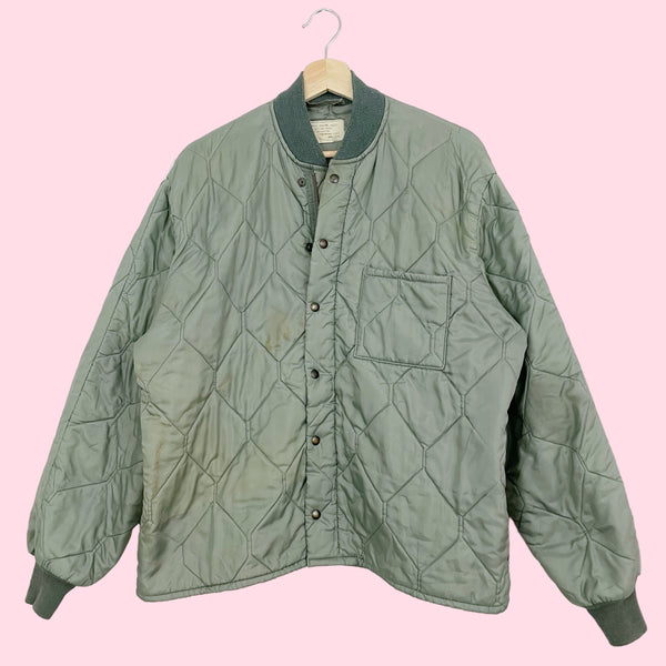 60S QUILTED MILITARY JACKET (L)